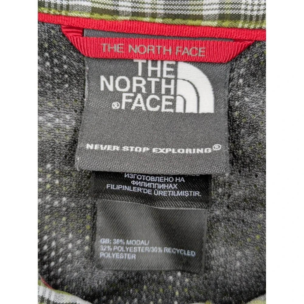 The North Face Shirt Mens XL Green Plaid Short Sleeve Button Up Outdoor Casual